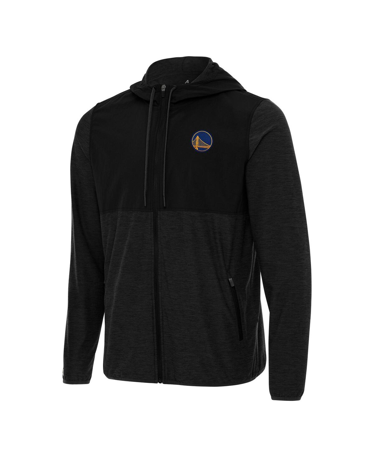 Antigua Men's Black Golden State Warriors Sway Full-zip Hoodie Jacket In Black