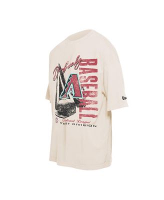 Men's Cream Arizona Diamondbacks Cooperstown Collection Oversized Throwback Distressed T-Shirt