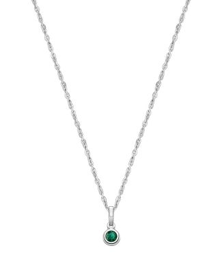 Girls Sterling Silver tB Birthstone Necklace