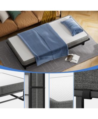 Portable Rollaway Guest Bed with Memory Foam Mattress and Bed Side Pocket