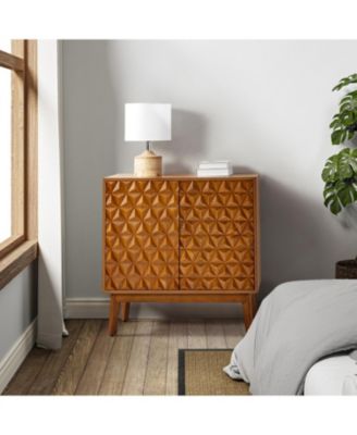 Kuriko 32" Tall 2-Solid Wood Door Accent Cabinet with Adjustable Shelves