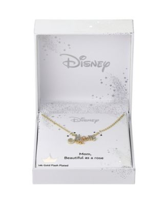 Cubic Zirconia and Mother of Pearl Princess Mom Rose Necklace