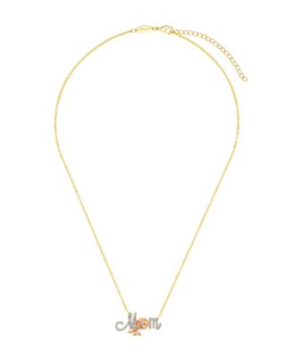 Cubic Zirconia and Mother of Pearl Princess Mom Rose Necklace