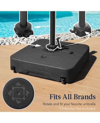 Heavy-Duty Outdoor Cantilever Base Stand w/ Wheels, Locks, Fillable 330lb Capacity