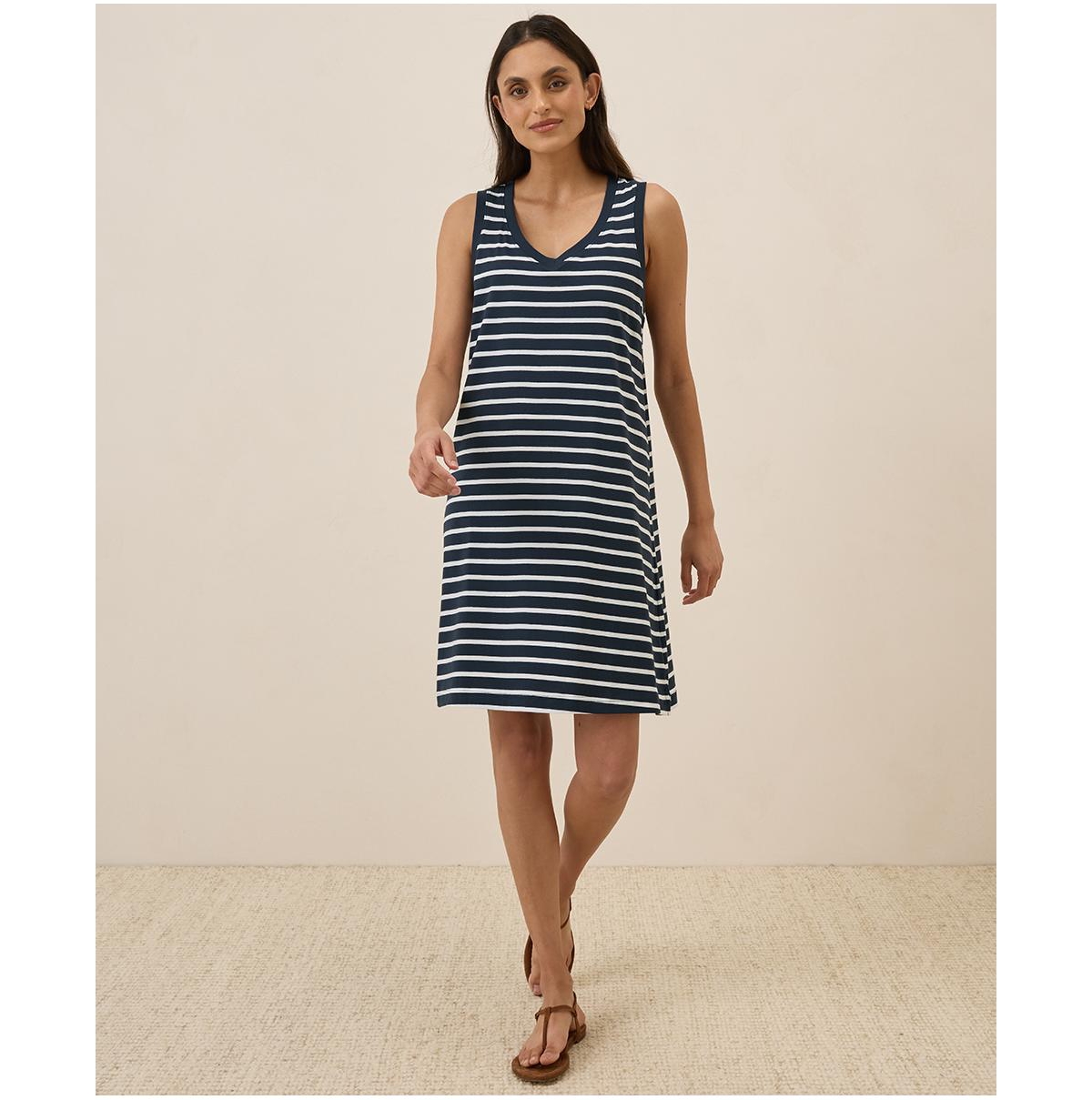 Women's Organic Cotton Softspun A-Line Tank Dress - Monterey stripe
