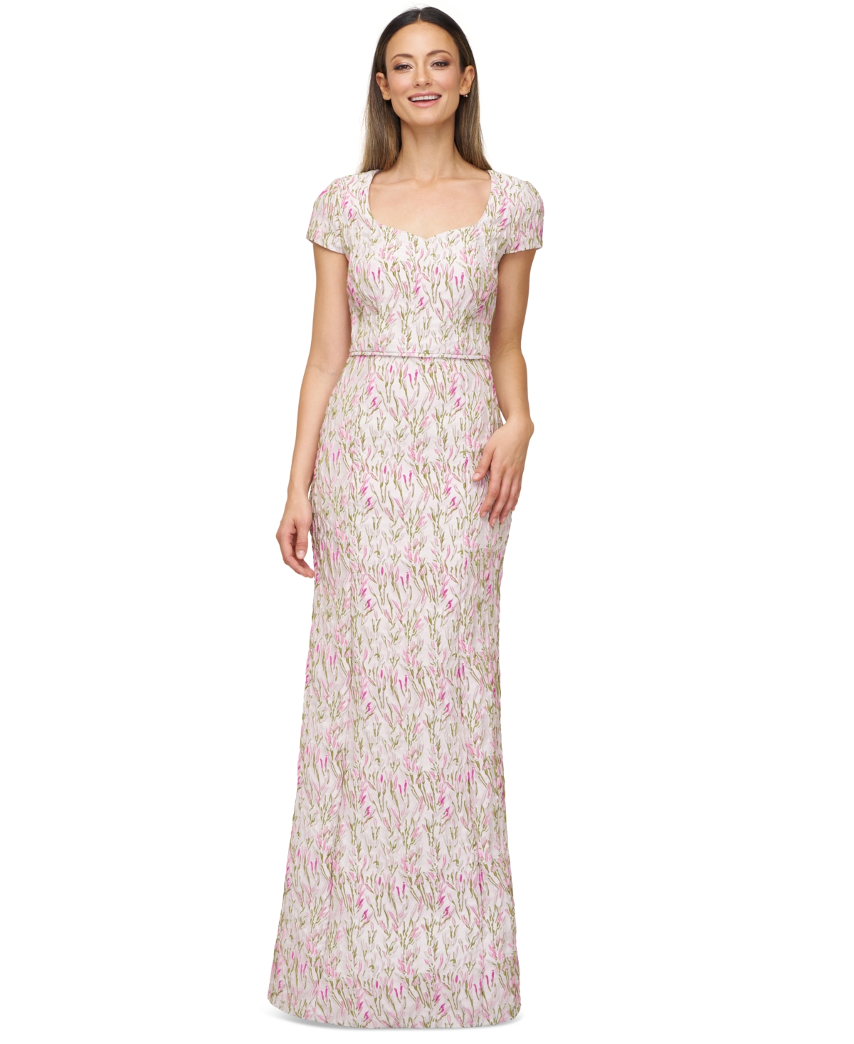 Women's Embroidered Sweetheart Mermaid Gown - Ivory Multi