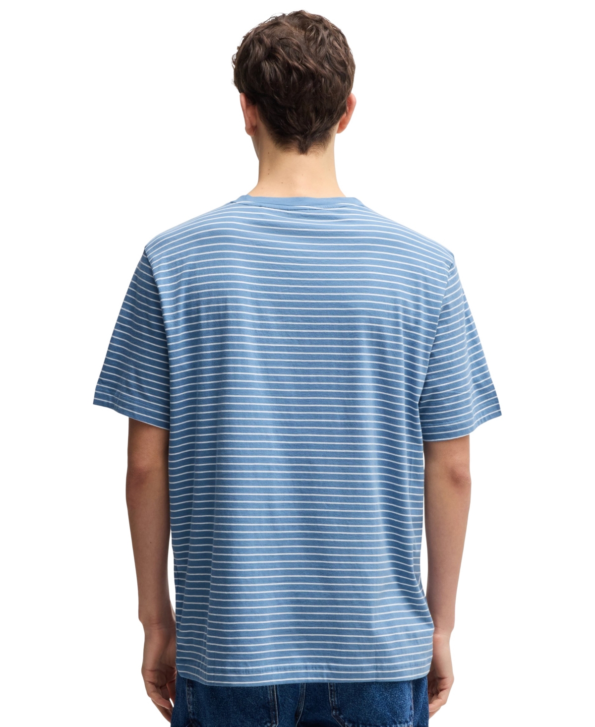Hugo Boss Boss By  Men's Relaxed-fit Cotton T-shirt In Open Blue
