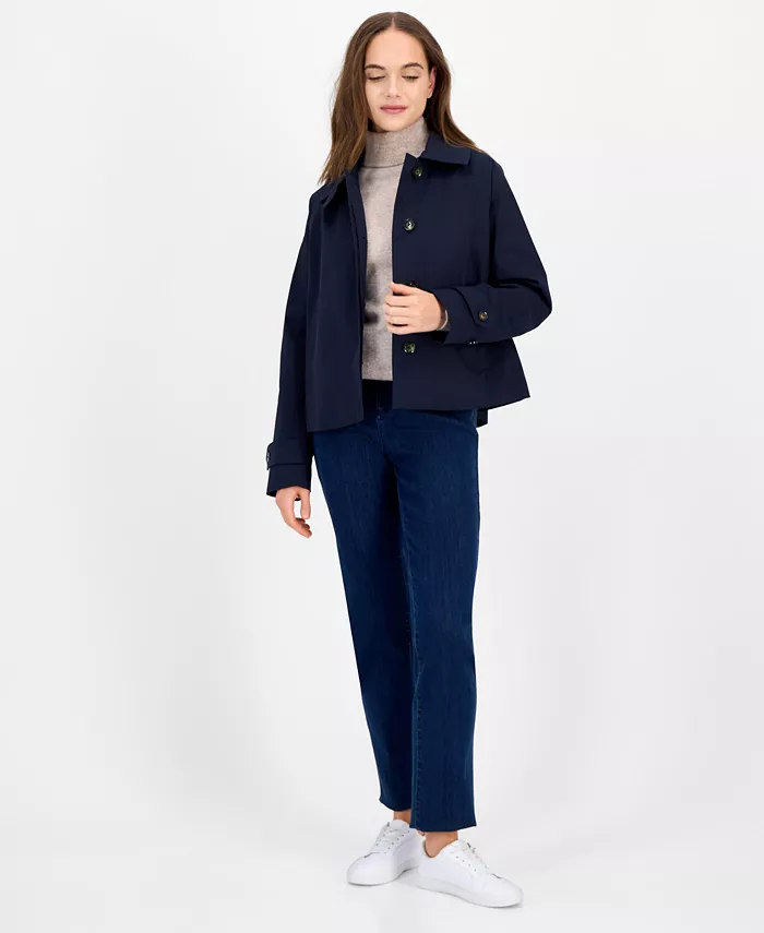 Women's Short Single-Breasted Trench Coat - thumbnail 3