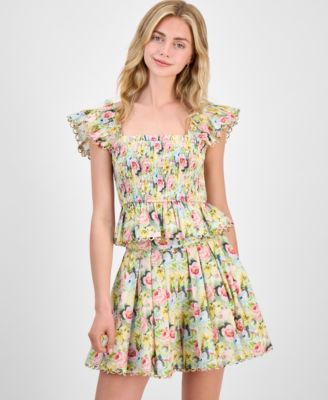 En Saison - Women's Cairo Cotton Smocked Floral Top