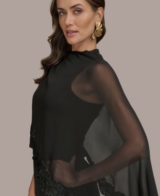 【Donna Karan New York】Chiffon-Cape-Overlay Gown Donna Karan New York Women's Chiffon-Cape-Overlay Gown - Macy's