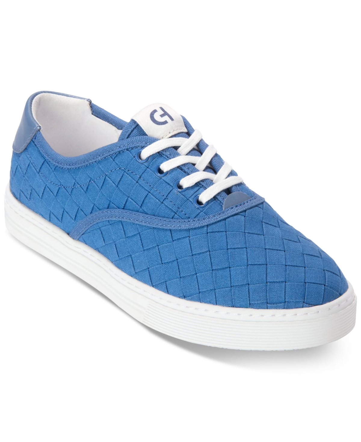 Shop Cole Haan Women's Grandpro Harbor Lace-up Sneakers In Dutch Blue Woven Canvas