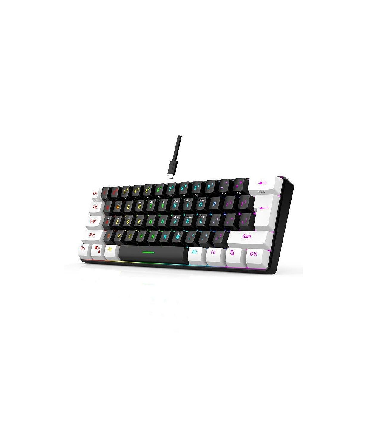 60% wired Gaming keyboard, RGB backlit ultra-small keyboard, waterproof portable, computer/MAC game keyboard (Black)