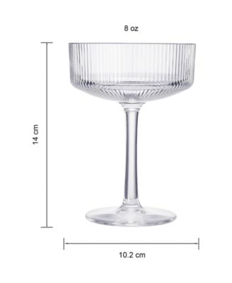 Khen Art Deco Shatterproof Coupe Glasses, Set of 2