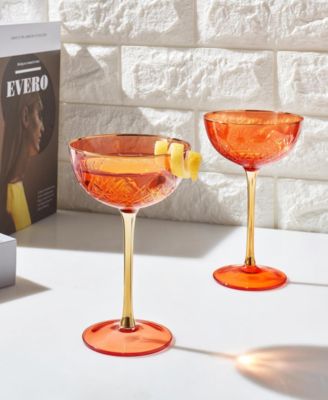 Vintage Art Deco Coupe Glasses, Set of 2