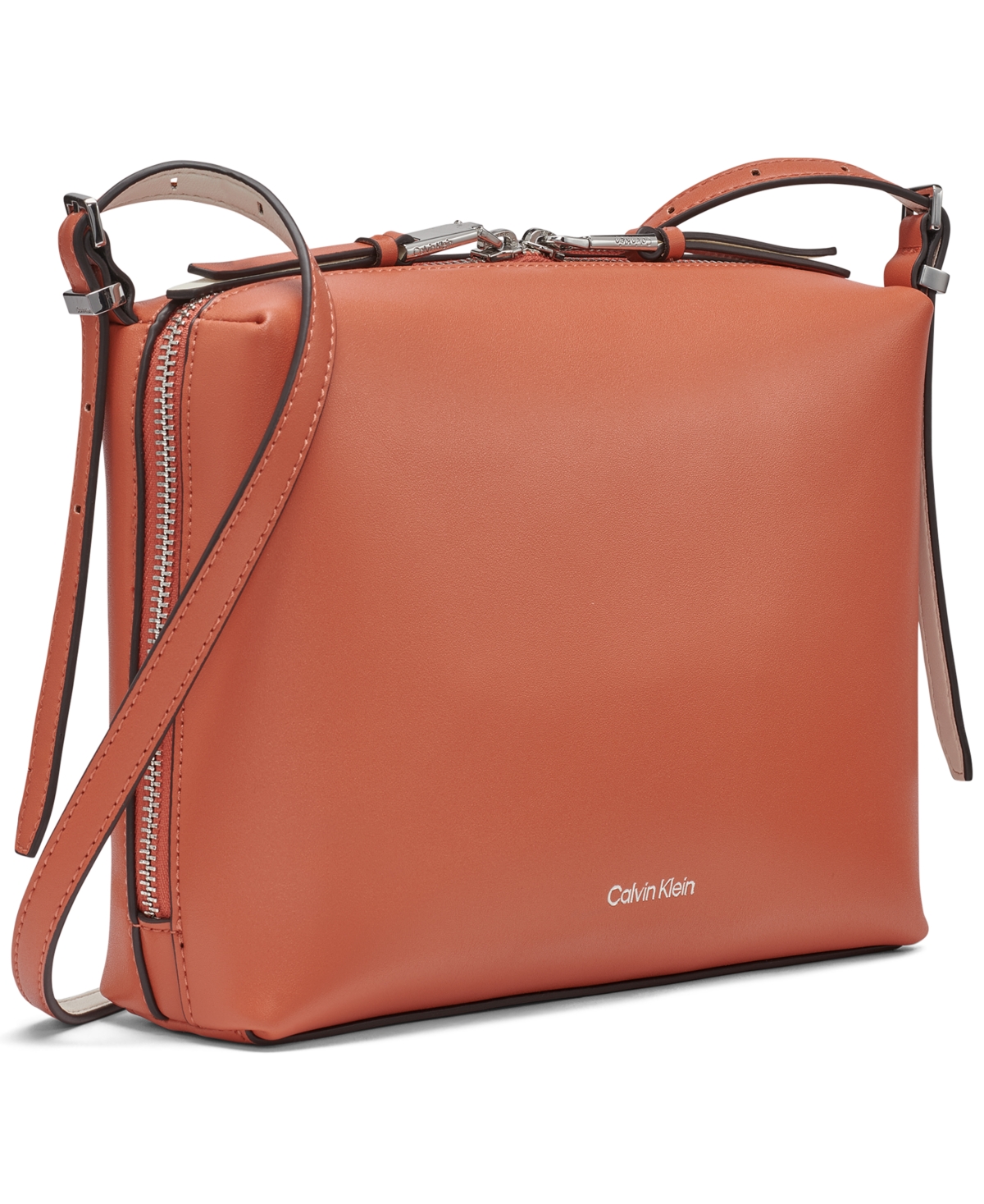 Calvin Klein Lowen Crossbody Bag In Chili Spice,cherub White