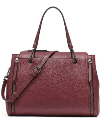 Garnet Triple Compartment Top Zipper Satchel