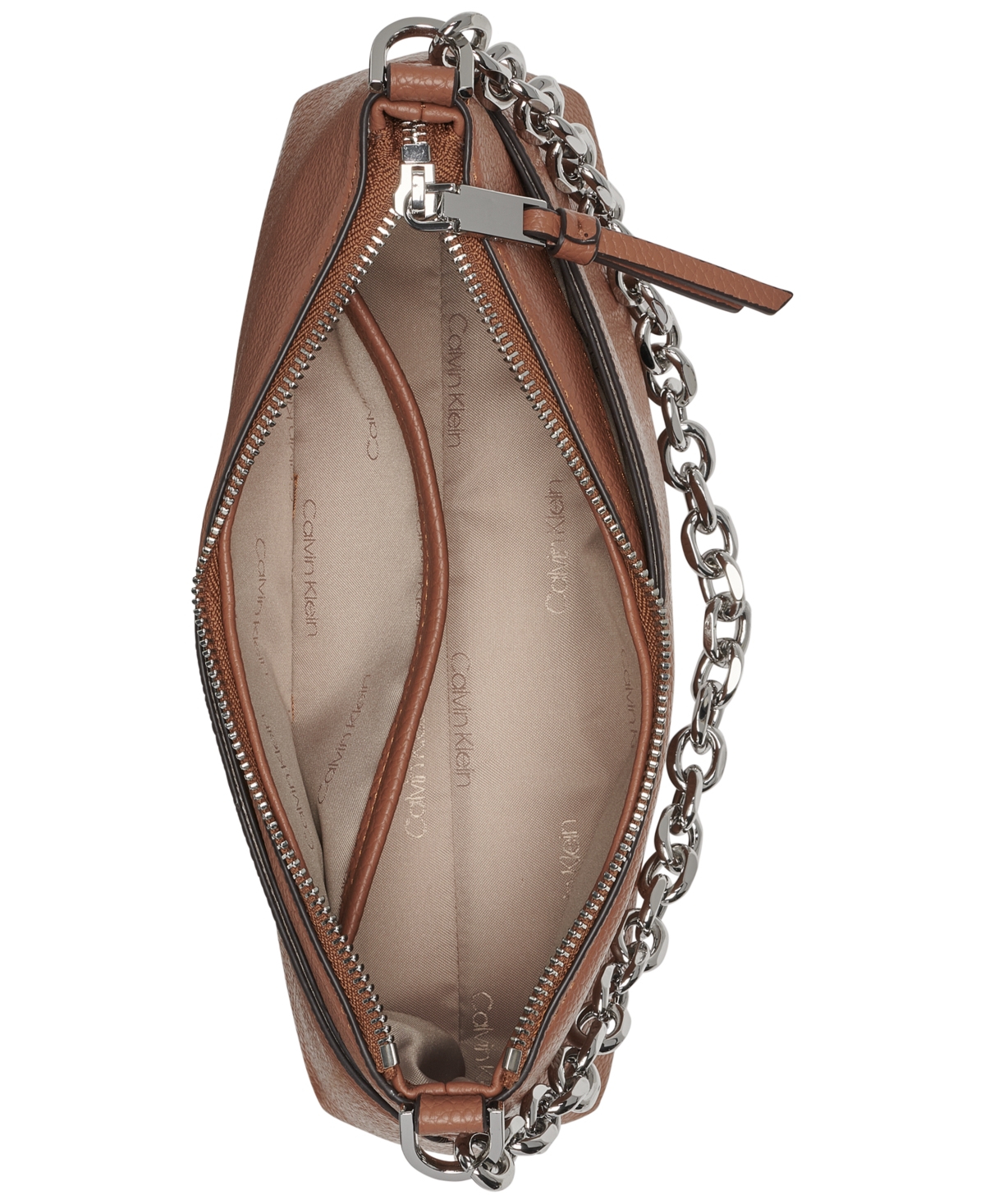Shop Calvin Klein Zoe Chain Mini Crossbody Bag In Caramel