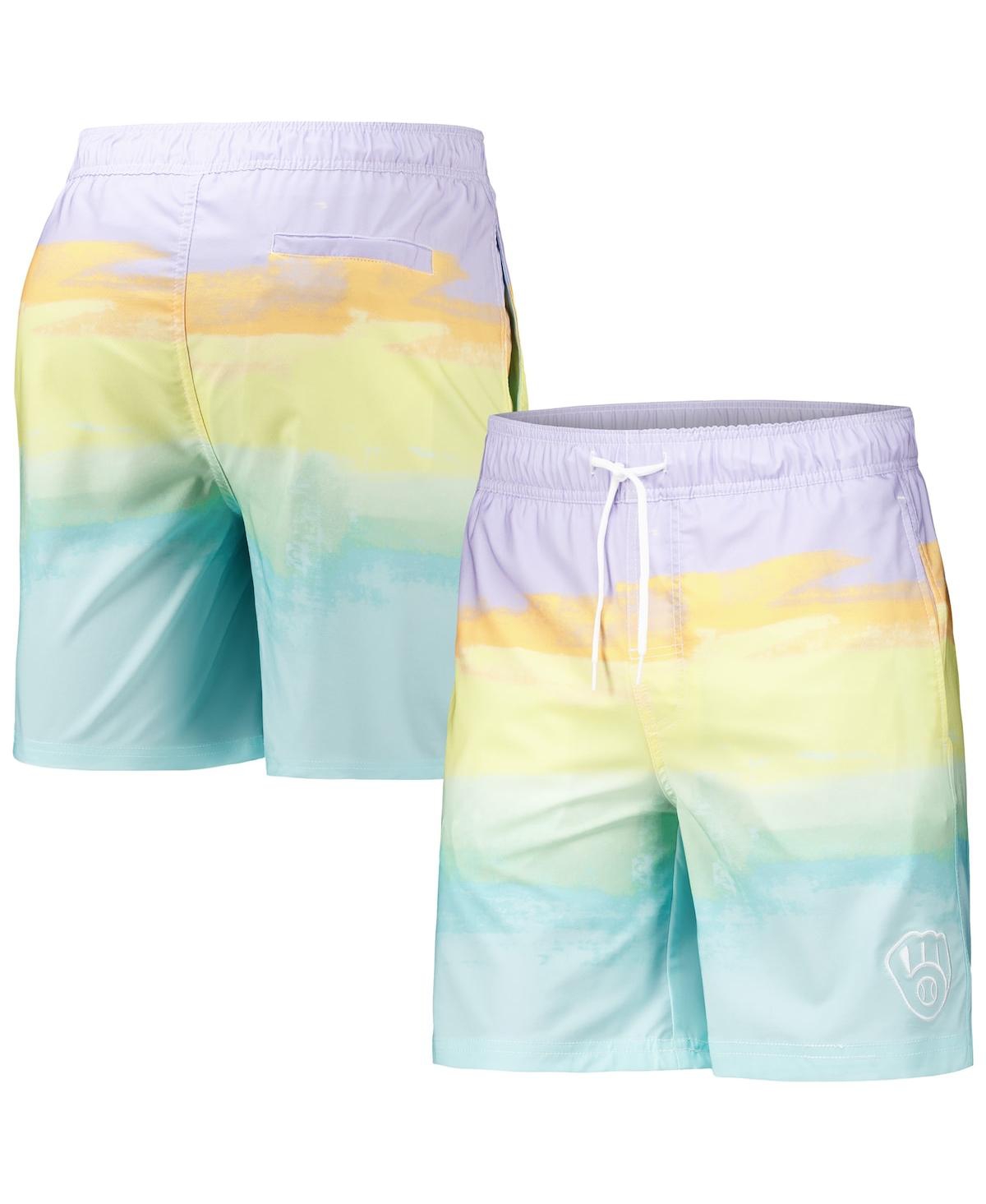 Shop G-iii Sports By Carl Banks Men's Milwaukee Brewers Perfect Game Volley Board Shorts In Multi