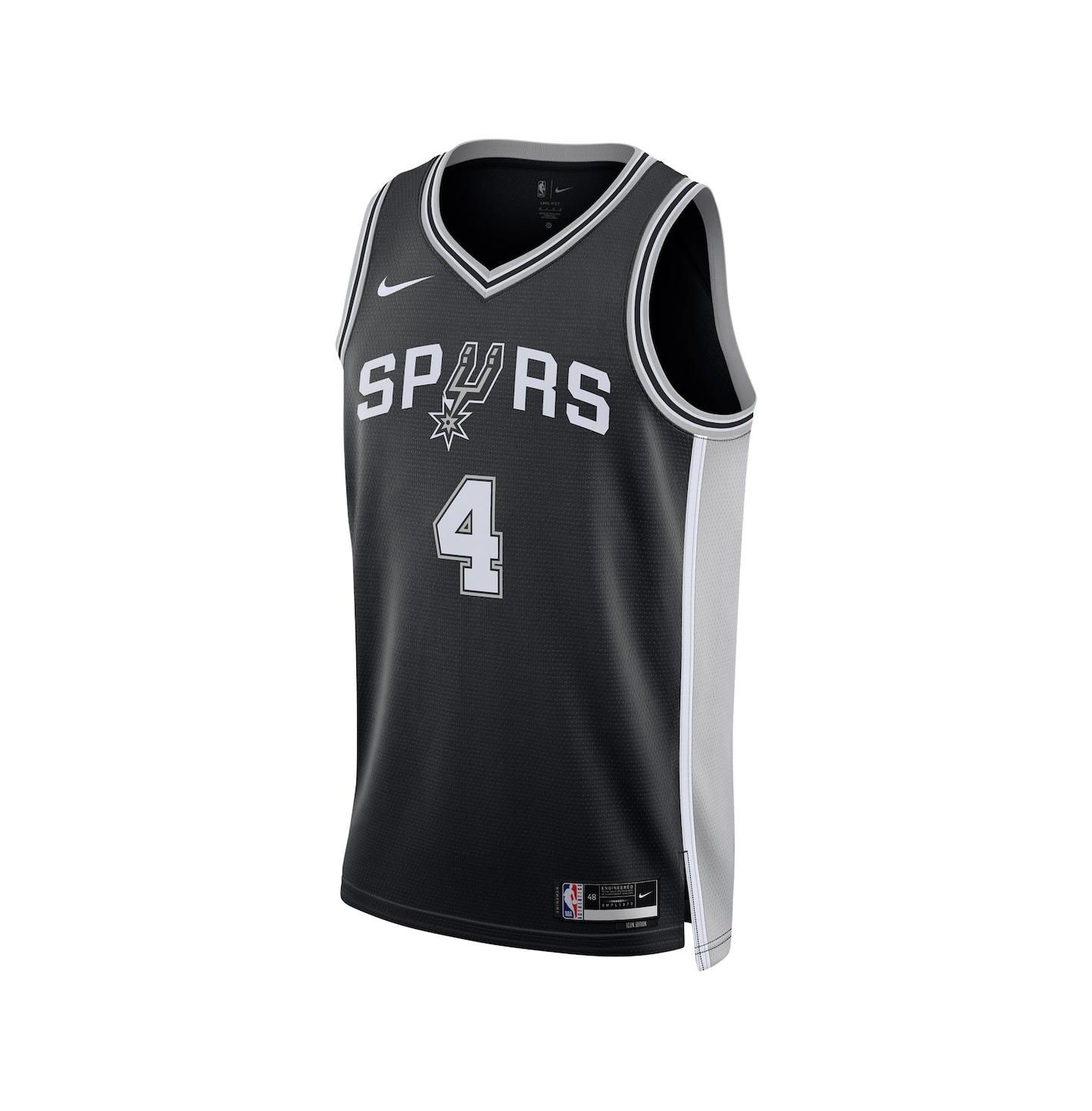 Топ Nike De'Aaron Fox Black San Antonio Spurs Swingman Player Jersey - Icon Edition — фото 2