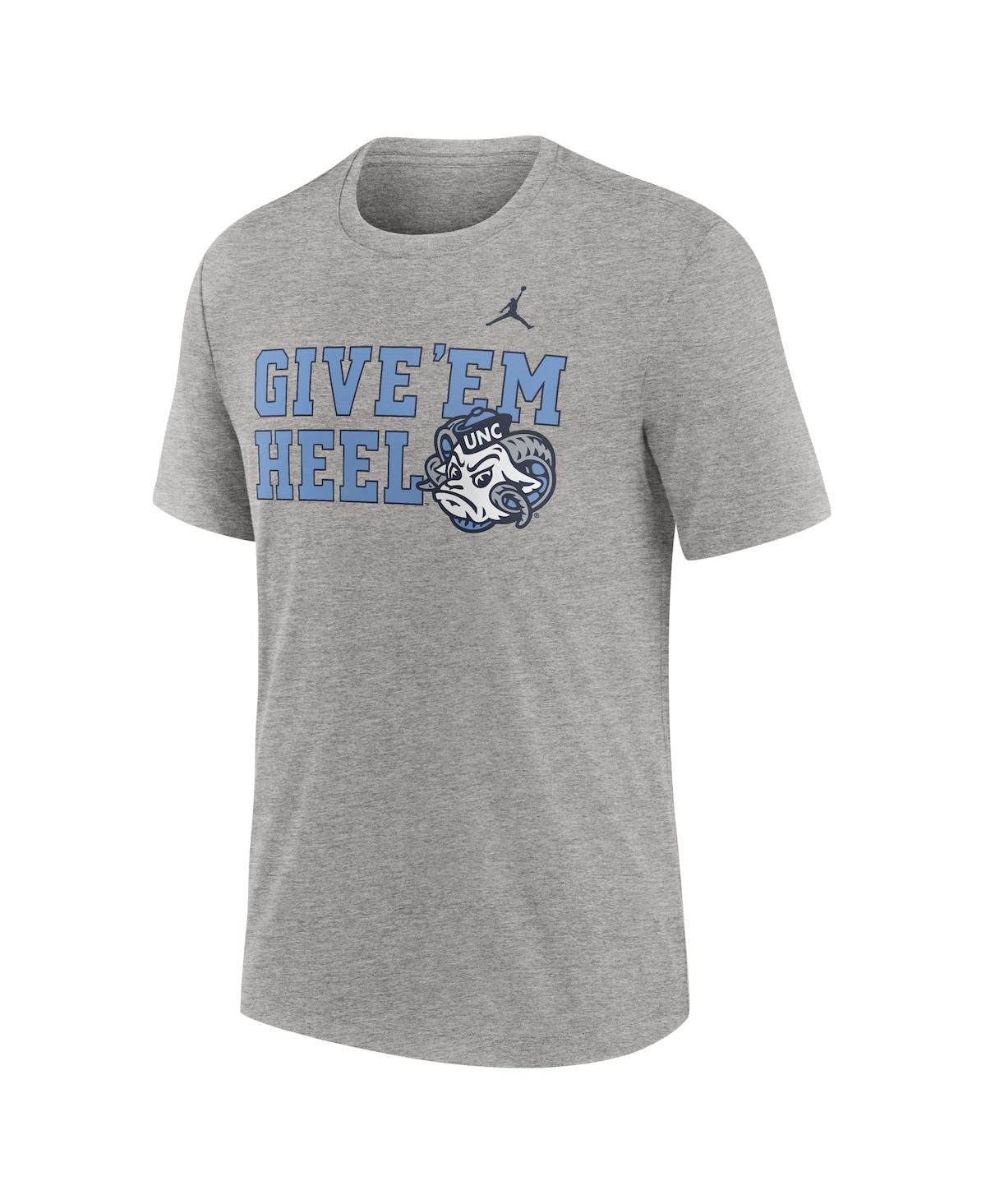 Jordan Men's Heather Gray North Carolina Tar Heels Campus Local Tri-blend T-shirt In Heather Gray