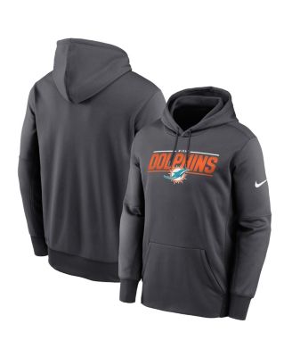 Nike - Men's Anthracite Miami Dolphins Team Muscle Performance Fleece Pullover Hoodie