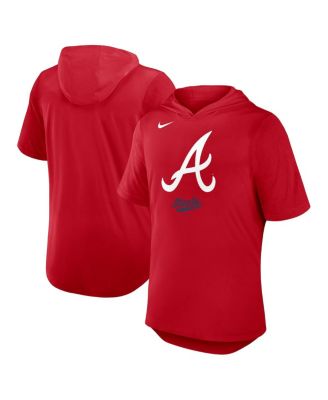 Nike - Men's Red Atlanta Braves Tri-Blend Performance Hoodie T-shirt