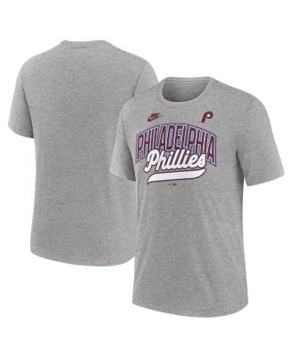 Nike - Men's Heather Gray Philadelphia Phillies Cooperstown Collection Retro Tri-Blend T-Shirt