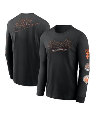 Nike - Men's Black San Francisco Giants Cooperstown Collection Knockout Long Sleeve T-Shirt