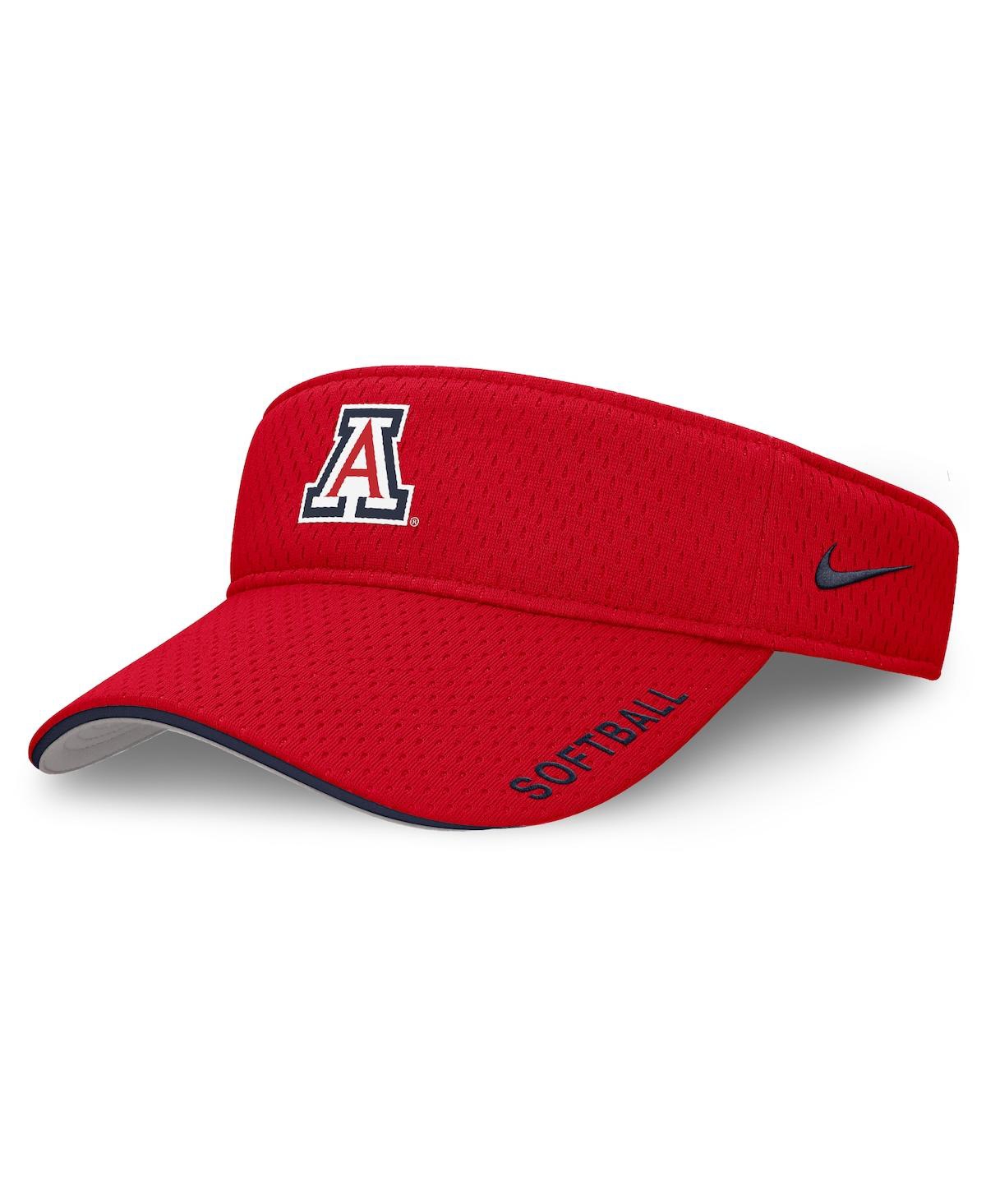 Men's and Women's Red Arizona Wildcats 2025 Dugout Softball Ace Performance Adjustable Visor Hat - Red