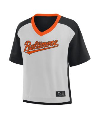 Women's Black/Graphite Baltimore Orioles Oversized Race to Win V-Neck T-Shirt