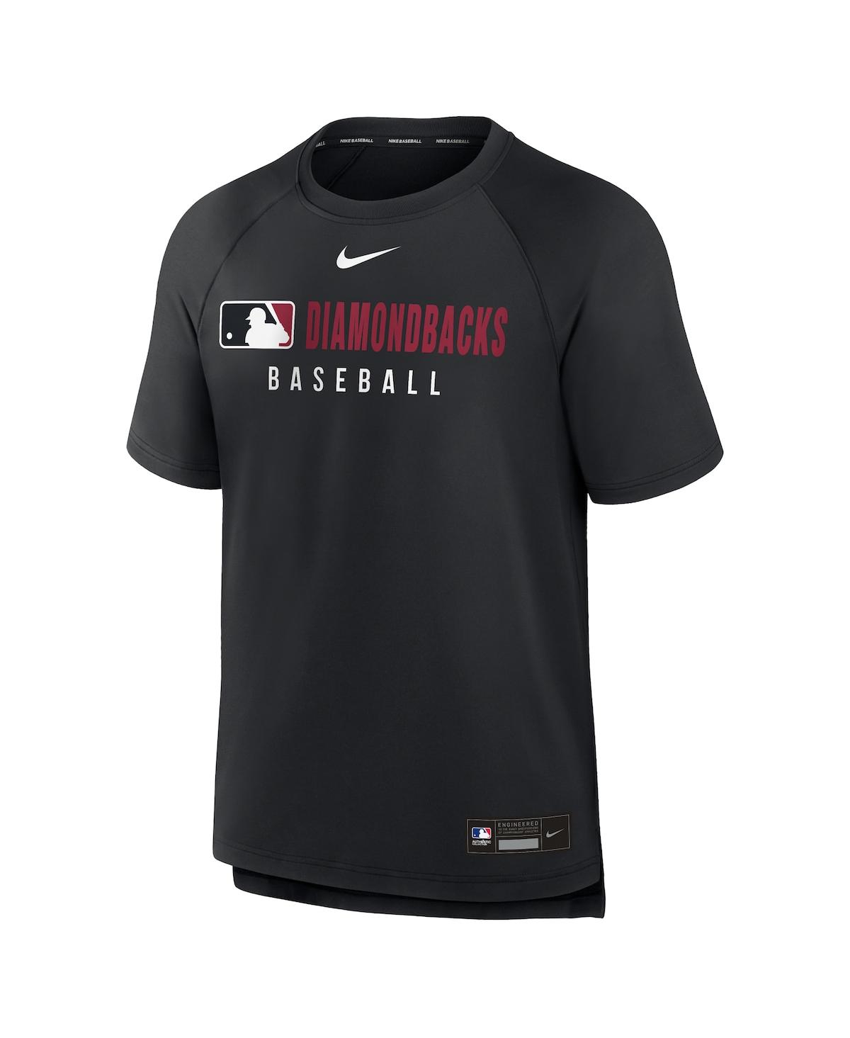 Nike Men's Black Arizona Diamondbacks Authentic Collection Pregame Raglan Performance T-shirt In Black