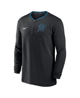 Men's Black Miami Marlins Authentic Collection Performance Half-Zip Top