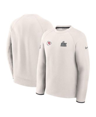 Nike - Men's Cream Kansas City Chiefs Super Bowl LIX Opening Night Tech Fleece Pullover Sweatshirt