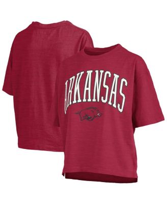 Pressbox - Women's Cardinal Arkansas Razorbacks Nelson Arch Over Logo Waist Length Oversized Slub T-shirt