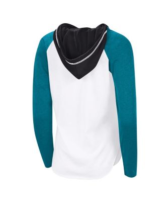 Women's White San Jose Sharks VIP Raglan Long Sleeve Hoodie T-Shirt