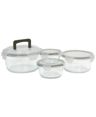 Sedona Kitchen - 8-Pc. Round Glass Food Storage Bowl & Lid Set