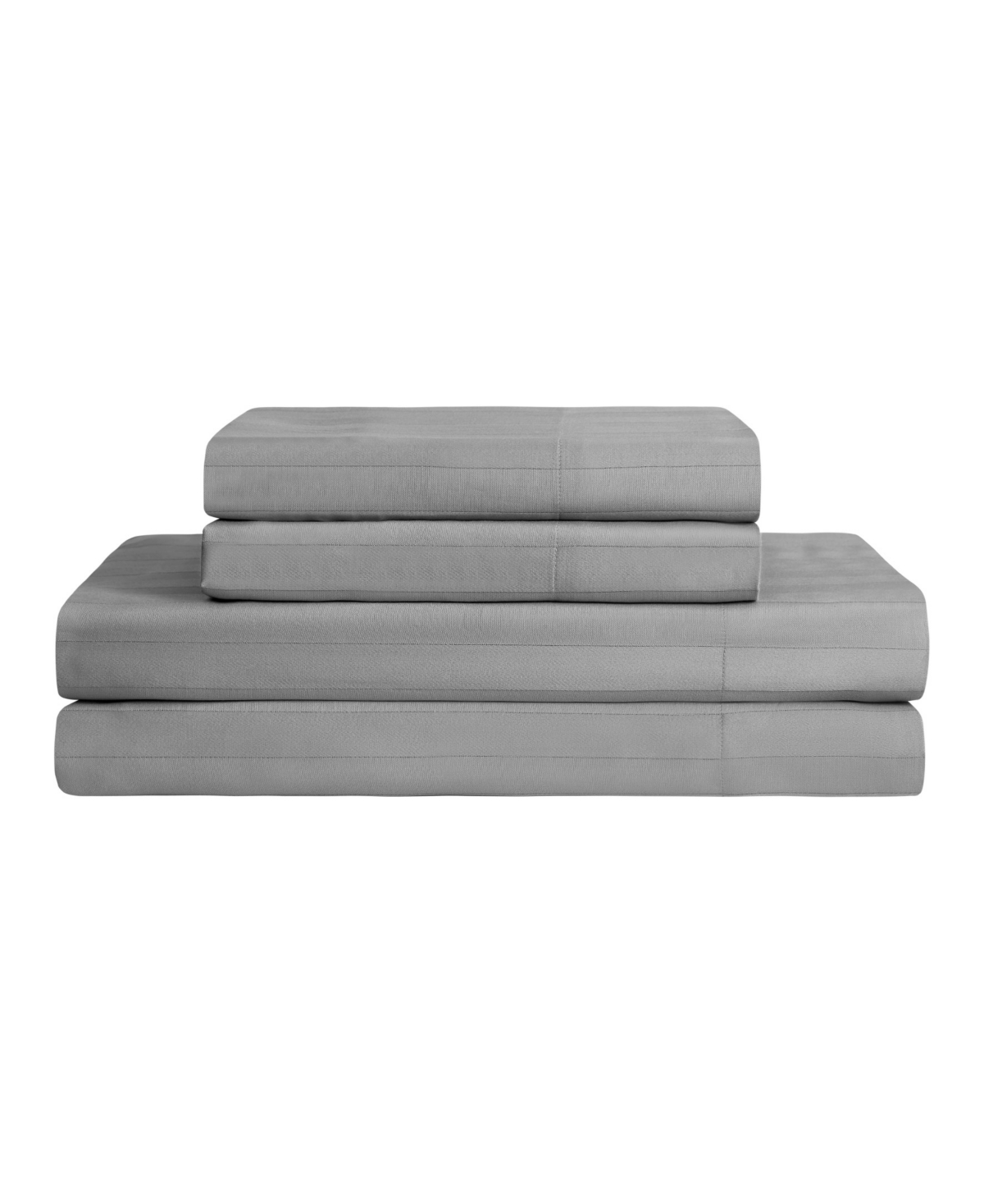French Connection Damask Stripe 300-thread Count Cotton Sateen 4-pc. Sheet Set, Queen In Gray