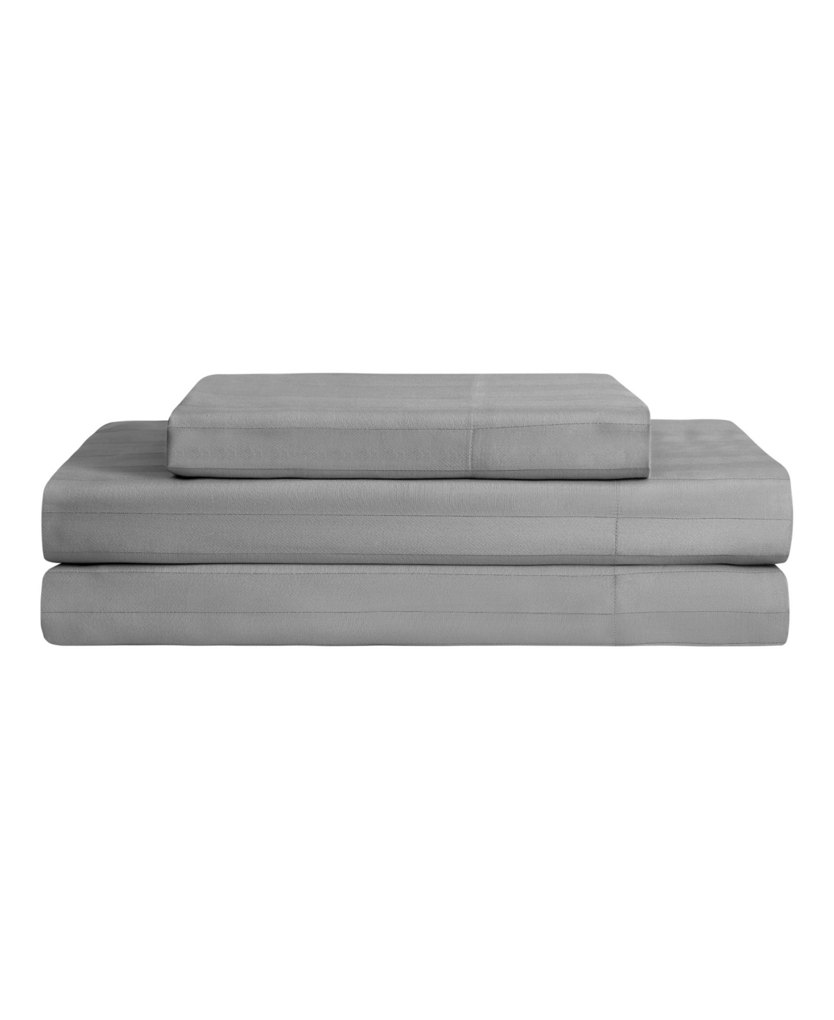 French Connection Damask Stripe 300-thread Count Cotton Sateen 3-pc. Sheet Set, Twin In Gray