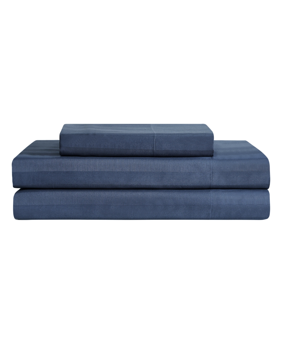 French Connection Damask Stripe 300-thread Count Cotton Sateen 3-pc. Sheet Set, Twin In Navy