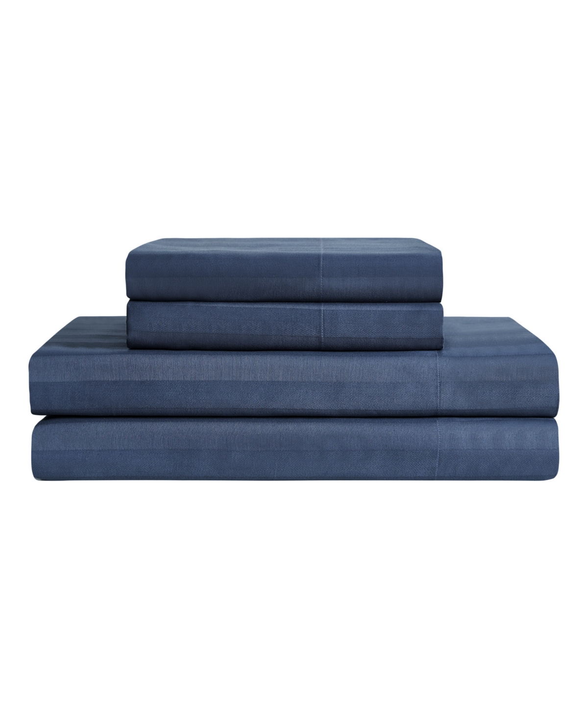 French Connection Damask Stripe 300-thread Count Cotton Sateen 4-pc. Sheet Set, Full In Navy