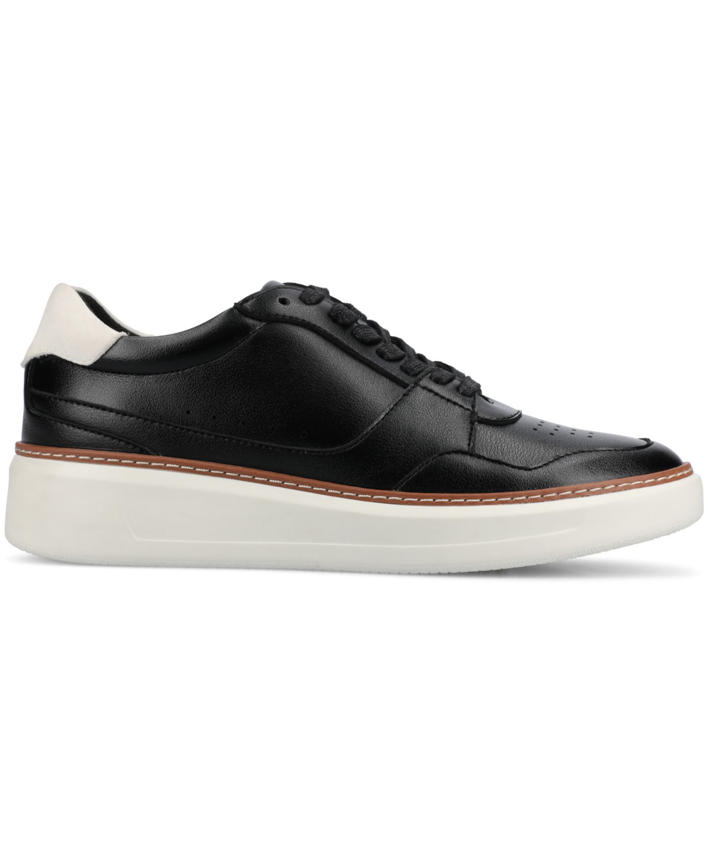 Мужские кроссовки Vance Co. Hustle Comfort Perforated Low Top Flexible Court, цвет: Чёрный — фото 2