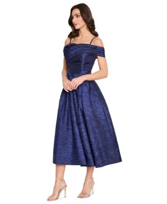 Women's Crushed Taffeta Off-The-Shoulder Dress