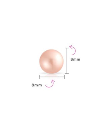 Classic Light Pink Drop Ball Earrings with Simulated  Sterling Silver