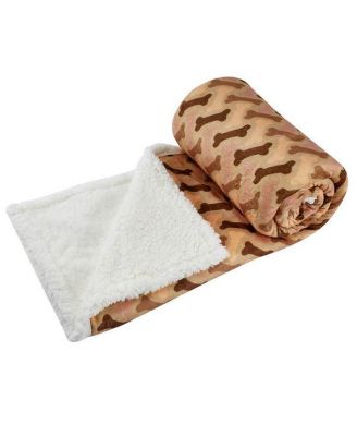 Ultra soft cozy Flannel Paw Print & Sherpa pet Blanket