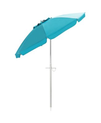 6.5Ft Beach Umbrella w/ Tilt Mechanism Sand Anchor Carrying Bag