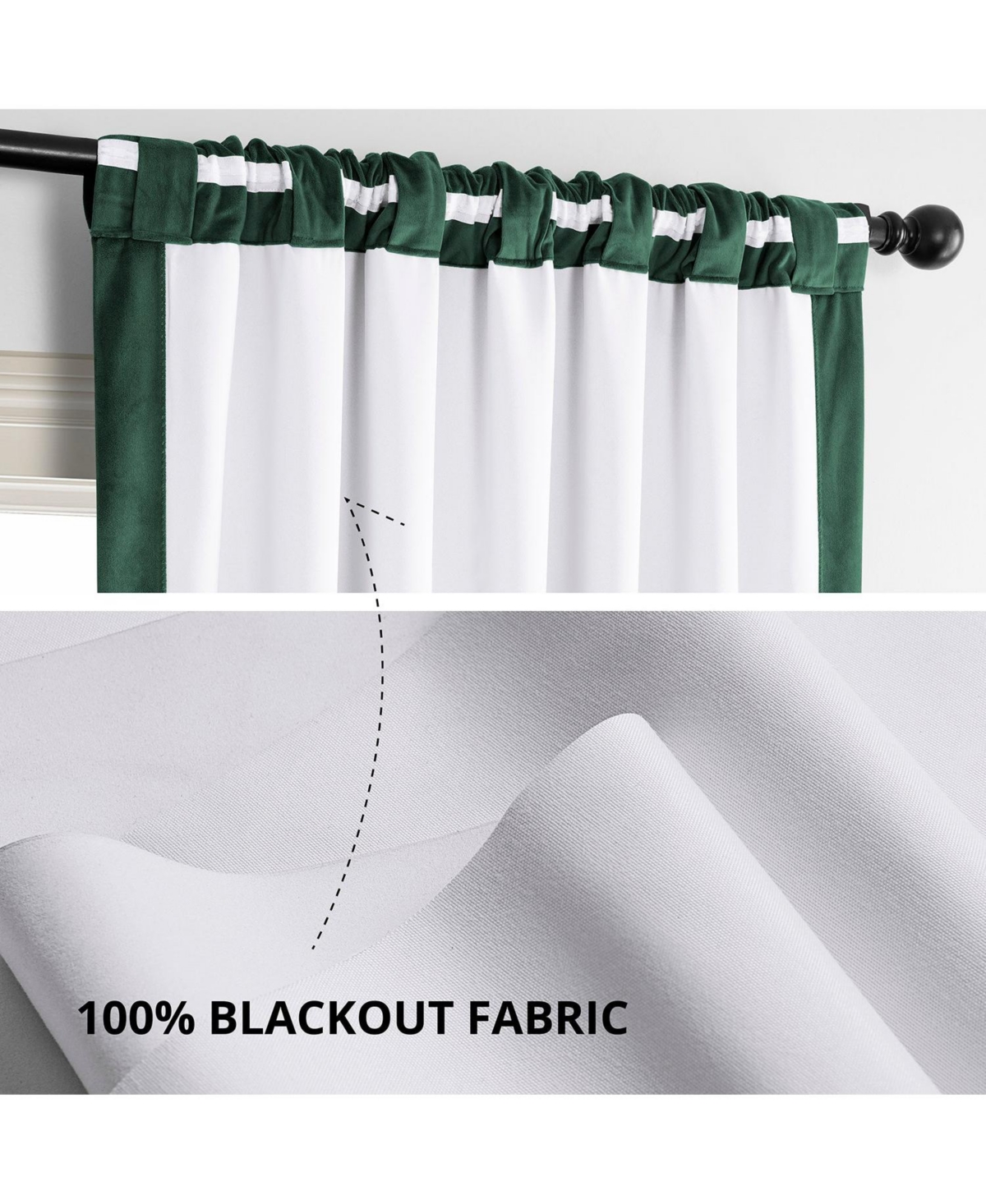 Half Price Drapes Blackforest Green Signature Velvet Blackout Curtain