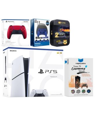 Playstation 5 Slim Disc with Extra Controller, Gamer Starter Kit and MightySkins Decal Voucher + 2 Year CPS Extended Warranty
