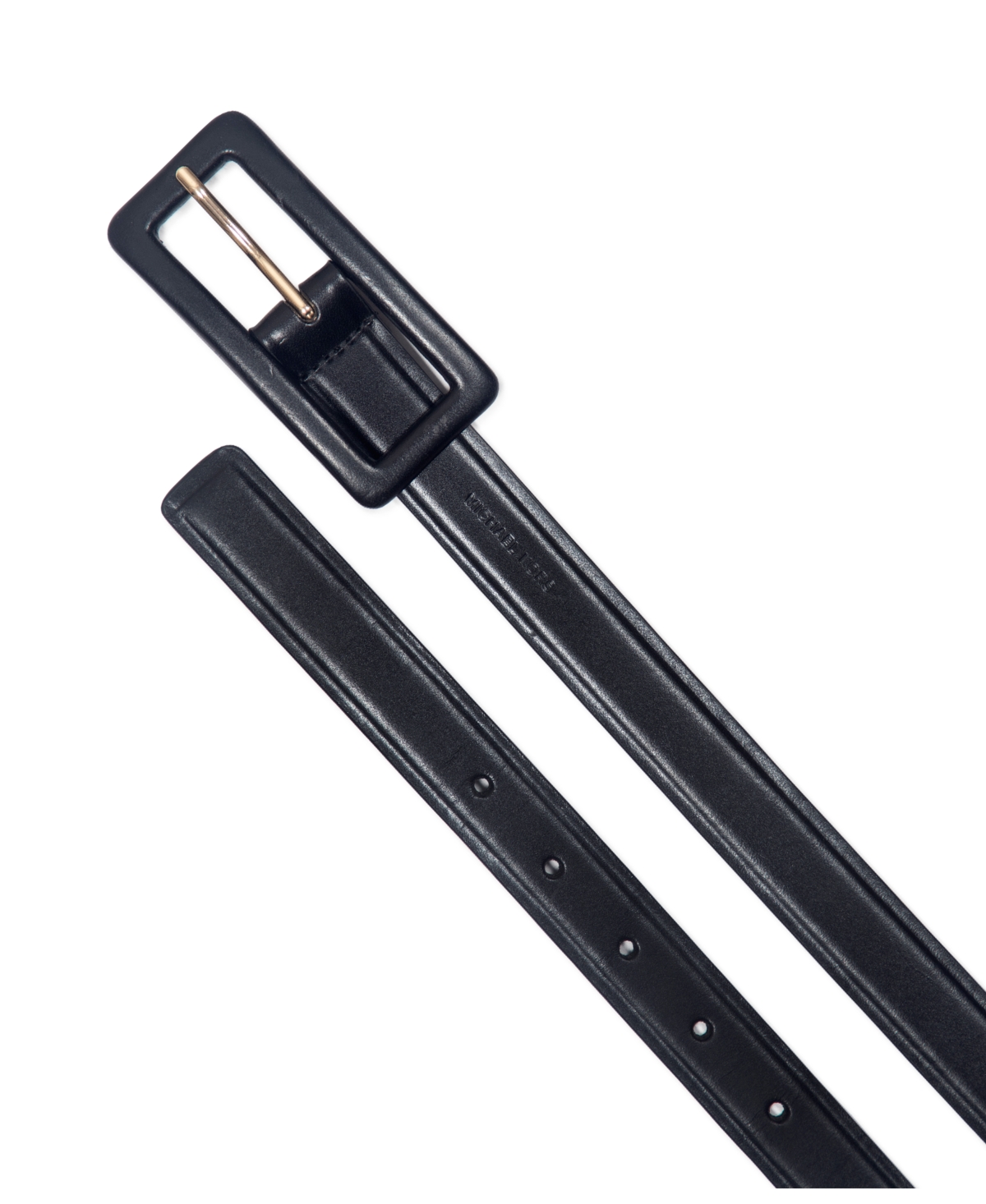 Michael Kors Women's Leather Covered Buckle Belt In Black