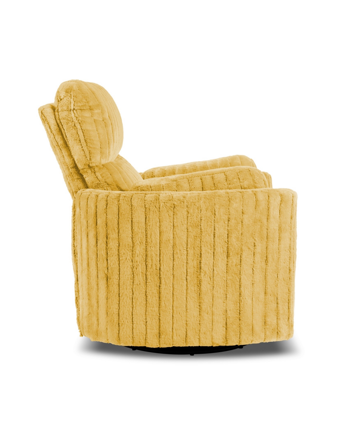 Furniture Of America 41" Jorvien Modern Chenille Power Swivel Glider Recliner With Pillows In Yellow