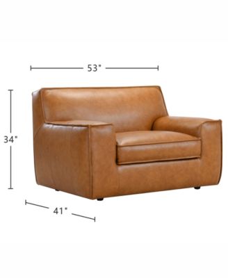 Glympton 53" Leather Arm Chair, Exclusively at Macy's